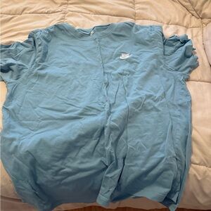 Nike Light Blue Short Sleeve Tee with White Logo